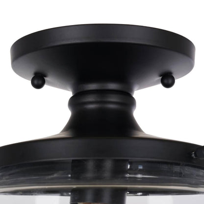 Cresswell 10.6 in. 1-Light Satin Black Modern Flush Mount 24065-000