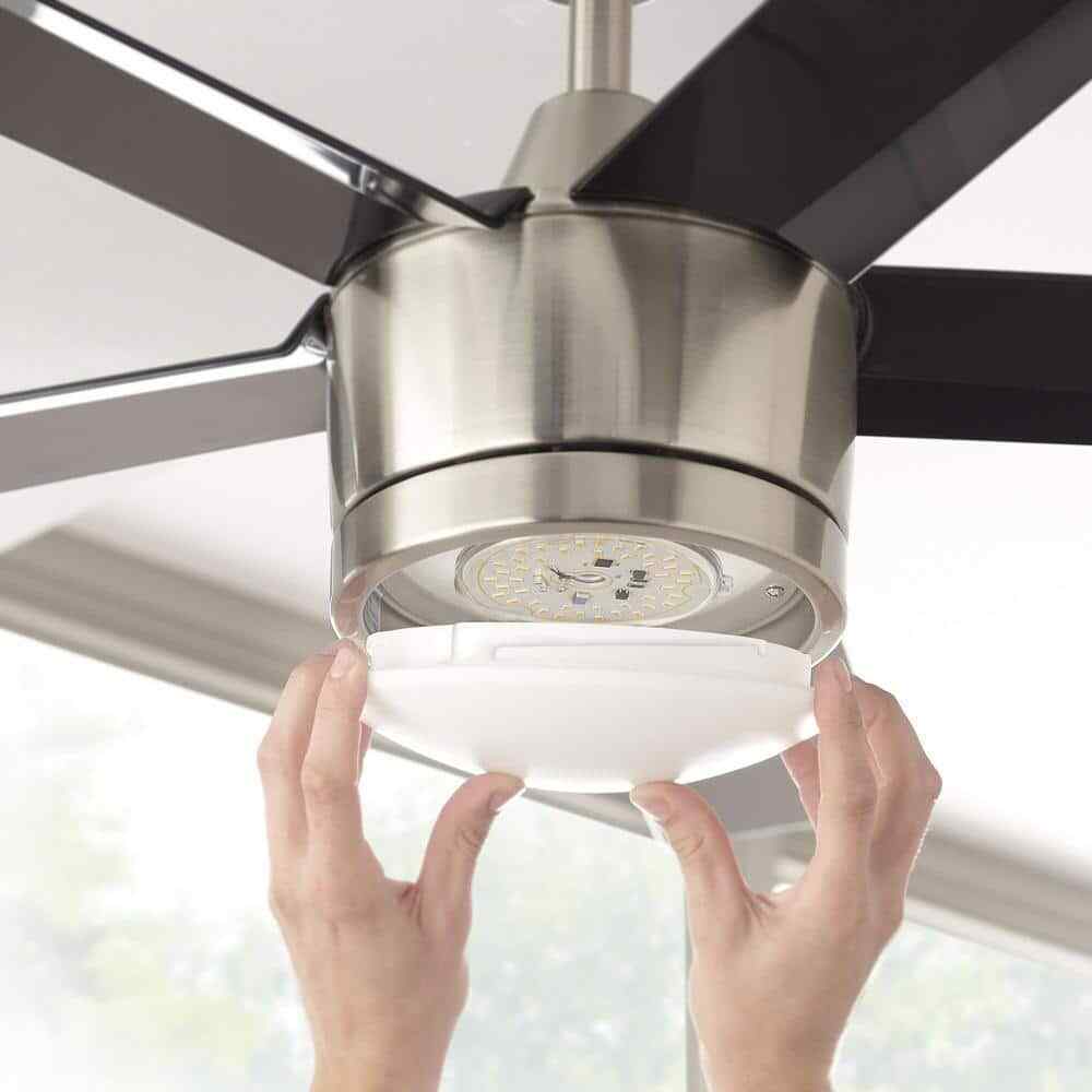 Home Decorators Merwry 52 in. Integrated LED Indoor Brushed Nickel Ceiling Fan