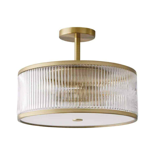 GLUCKSTEINELEMENTS Ashbury 3-Light Brushed Brass Semi Flush Mount 38677-HBC