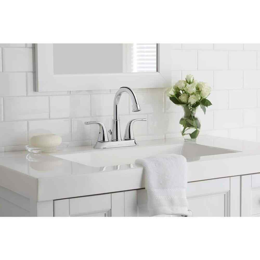 Glacier Bay Bettine 4 in. Centerset 2-Handle High-Arc Bathroom Faucet in Chrome
