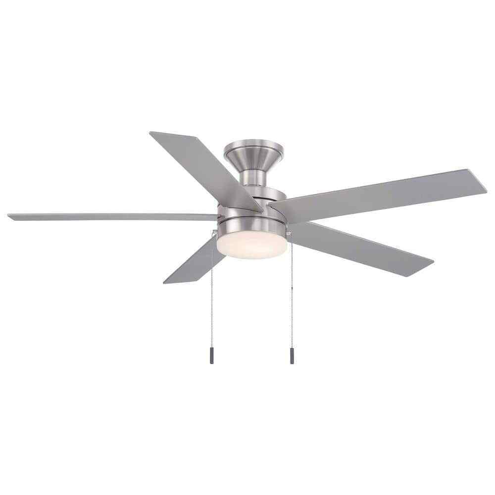 Hampton Bay Caltris 52 in. LED Indoor/Outdoor Brushed Nickel Ceiling Fan
