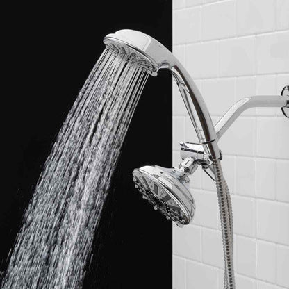 Glacier Bay 6-Spray 5 in. Dual Wall Mount Handheld Shower Head 1.8 GPM in Chrome