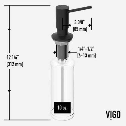 VIGO Braddock Kitchen Soap Dispenser in Matte Black VGSD004MB