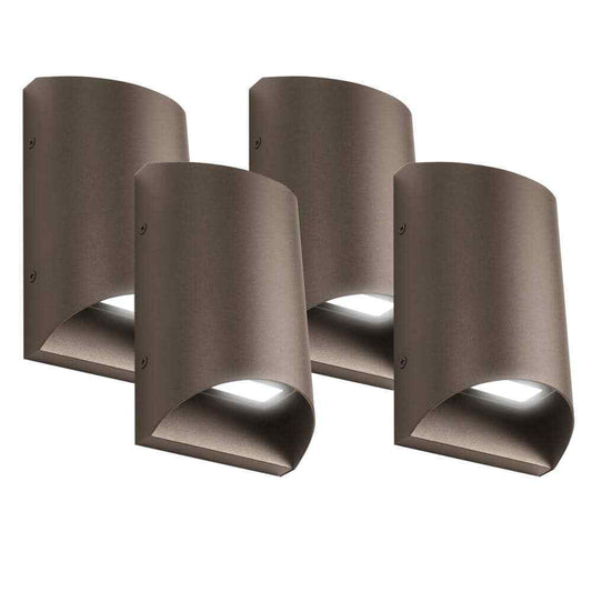 Feit Electric 8 in. 19-Watt Integrated LED Bronze Security Wall Light 4-Pack