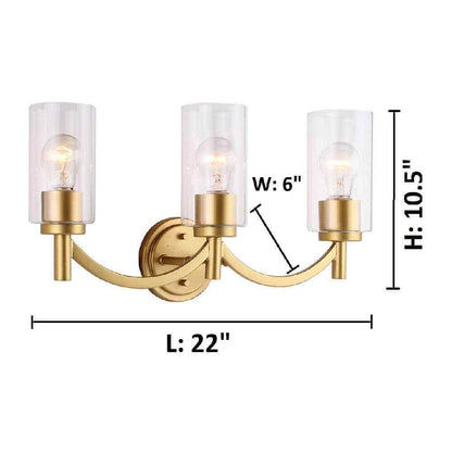 Eglo Devora 22 in. W x 5 in. H 3-Light Antique Gold Bathroom Vanity Light
