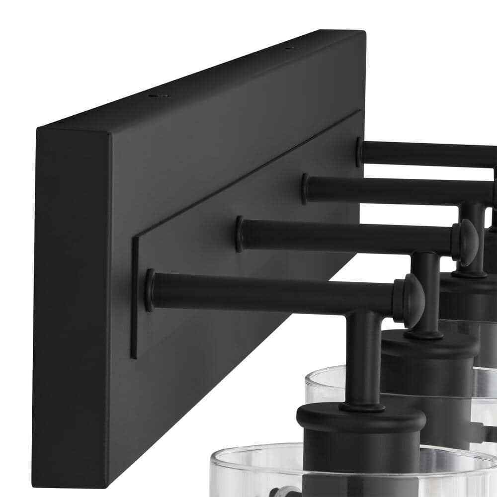Hampton Bay Regan 29.25 in. 4-Light Matte Black Bathroom Vanity Light