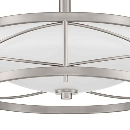 Home Decorators Thayer 8.5 in. Satin Nickel Semi Flush Mount, Ceiling Light