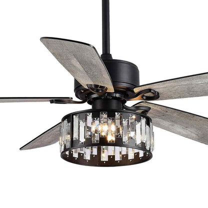 Breezary Sergio 52 in. Indoor Crystal Ceiling Fan w/ Remote Control and Light