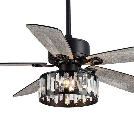 Breezary Sergio 52 in. Indoor Crystal Ceiling Fan w/ Remote Control and Light