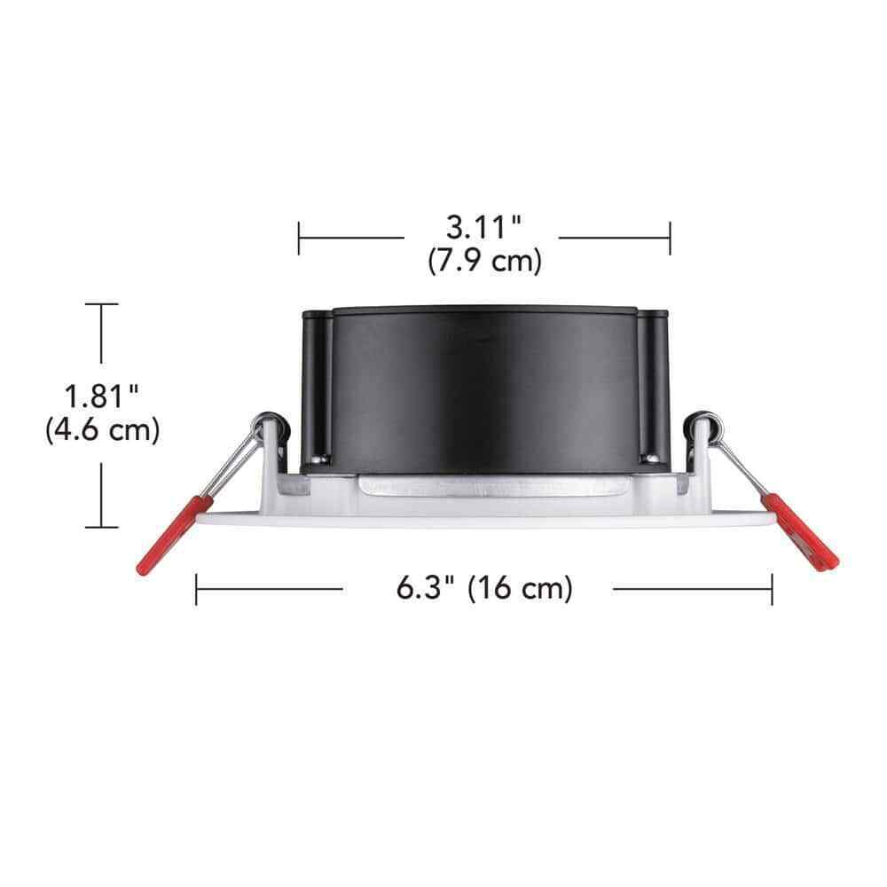 Commercial Electric 6 in. White Flush Round Wet Rated LED  Recessed Lighting Kit