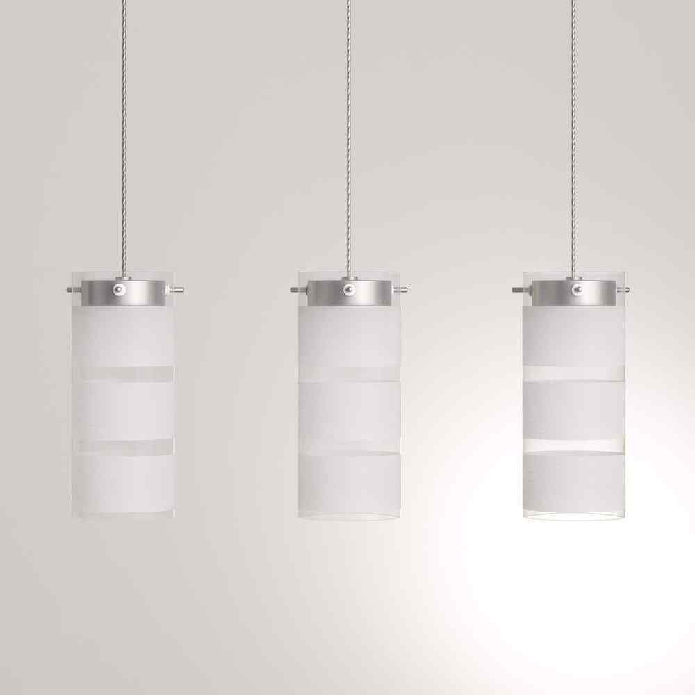 Eglo Olvero 100-Watt Integrated LED Satin Nickel Linear Pendant