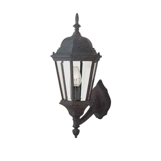 Bel Air Lighting San Rafael Black Copper Outdoor Wall Lantern Sconce Clear Glass