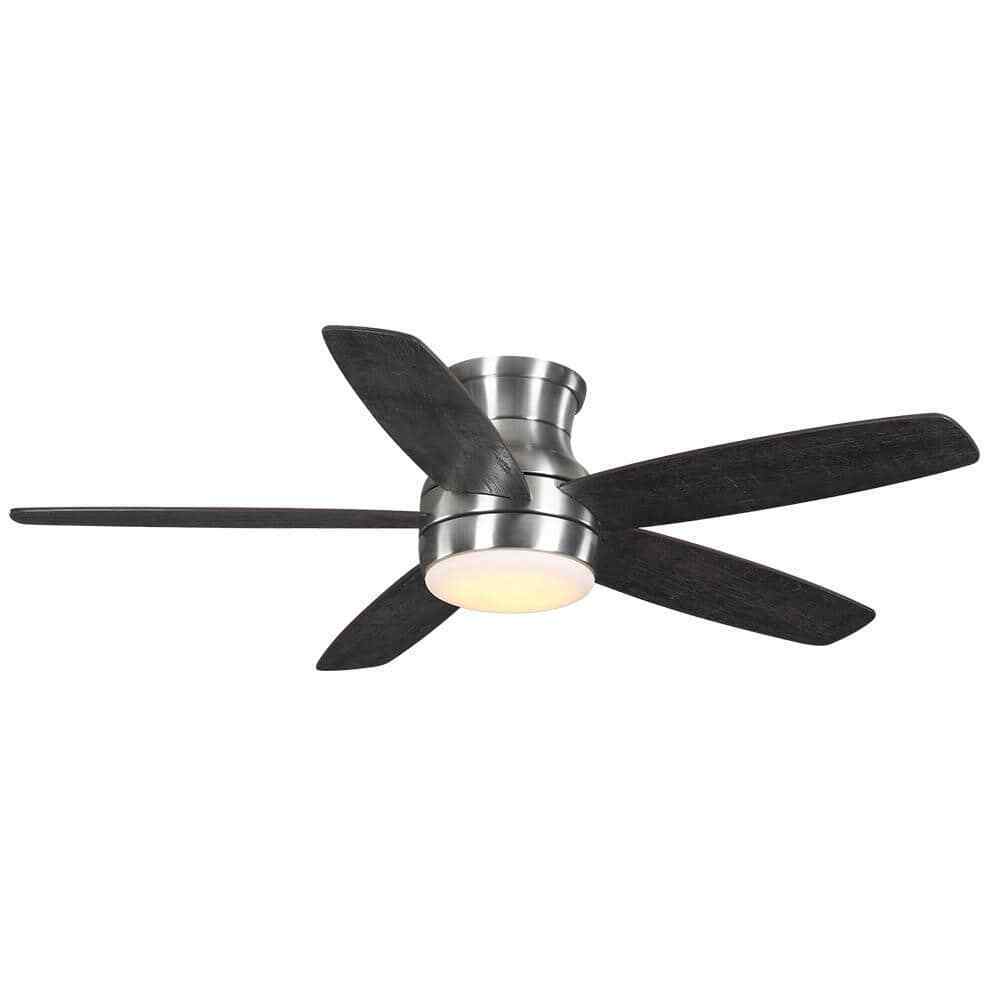 Home Decorators Ashby Park 52 in. White LED Brushed Nickel Ceiling Fan