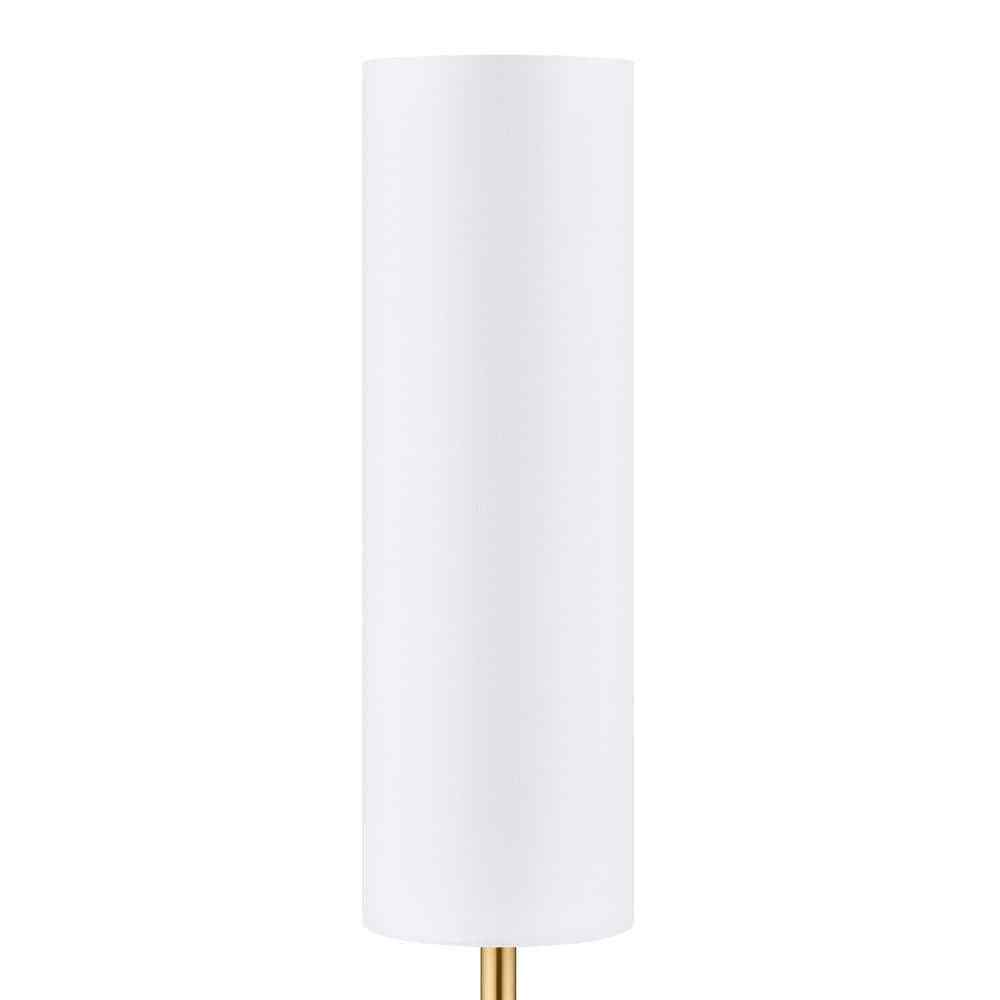 Hampton Bay McCarthy 66.5 in. 1-Light Gold Floor Lamp with Slender Fabric Shade
