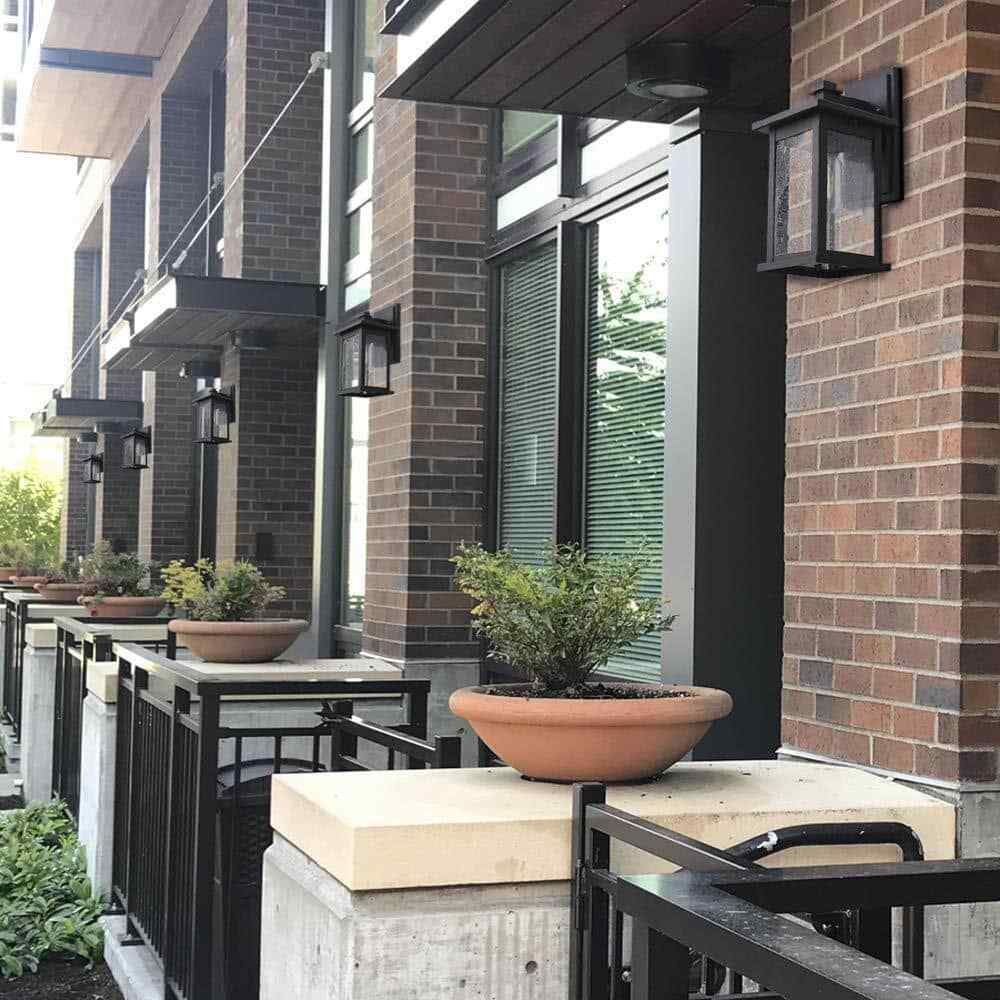 JAZAVA 1-Light Black Weather Resistant Outdoor Wall Light Sconce Wall Lantern