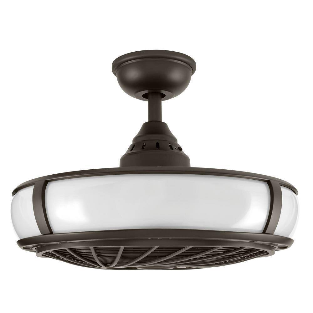 Home Decorators Tuilene 21 in. Integrated LED Espresso Bronze Ceiling Fan