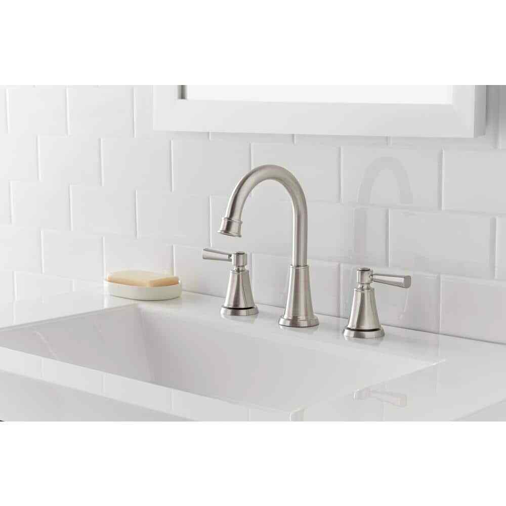 Glacier Bay Melina 8 in. Widespread Double-Handle High-Arc Bathroom Faucet