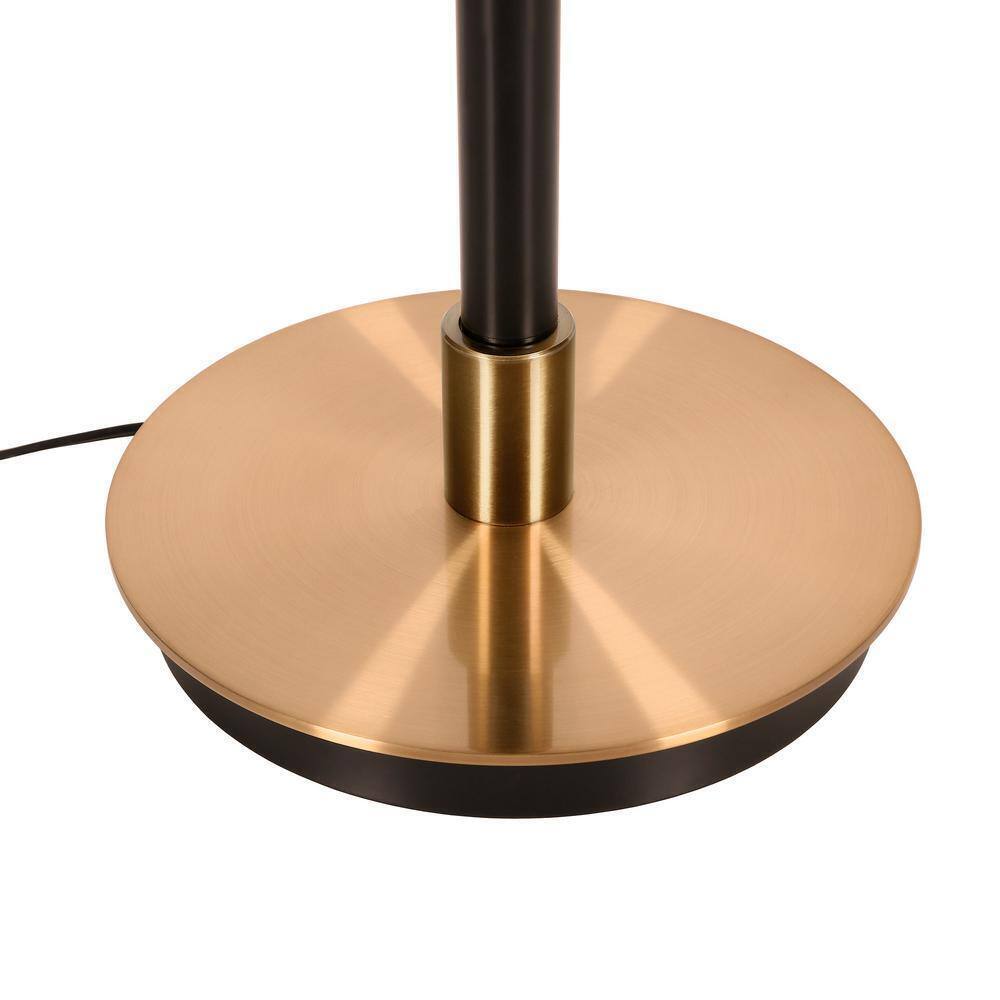 Meyer&Cross Austen 65 in. Matte Black and Brass Floor Lamp