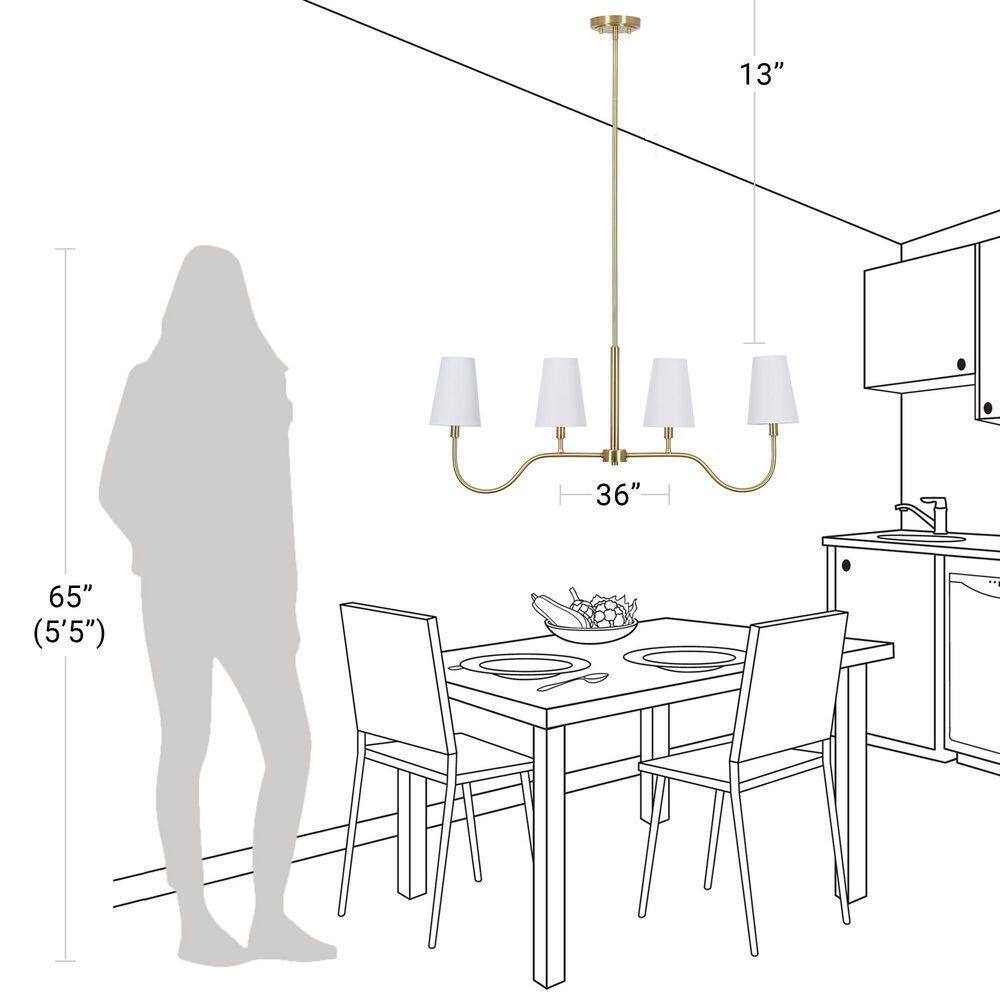 Hampton Bay Vernon Hills 4-Light Antique Brass Island Pendant Light