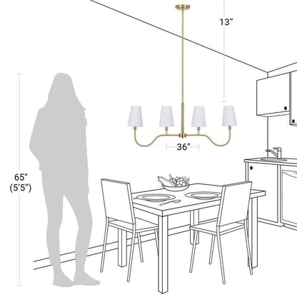 Hampton Bay Vernon Hills 4-Light Antique Brass Island Pendant Light