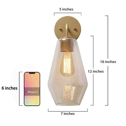 Uolfin Modern Geometric Wall Sconce Mila 1-Light Brass Gold Tube Vanity Light