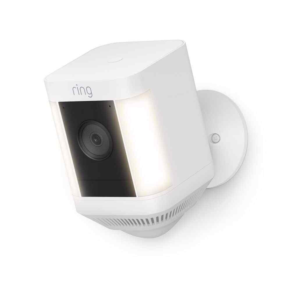 Ring Spotlight Cam Plus Battery Security Video Camera  Color Night Vision White