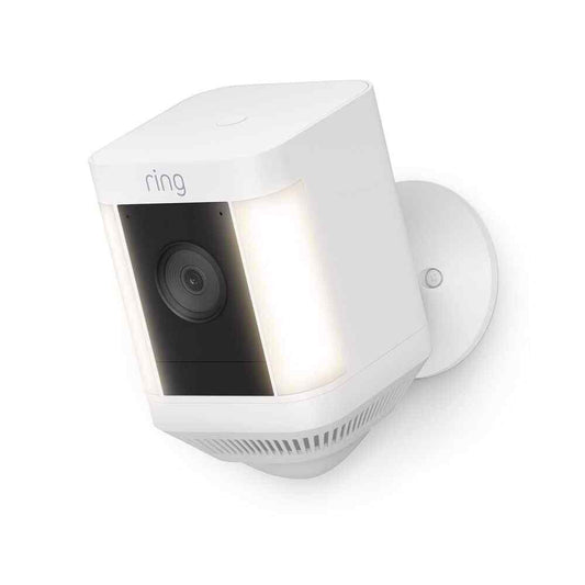 Ring Spotlight Cam Plus Battery Security Video Camera  Color Night Vision White