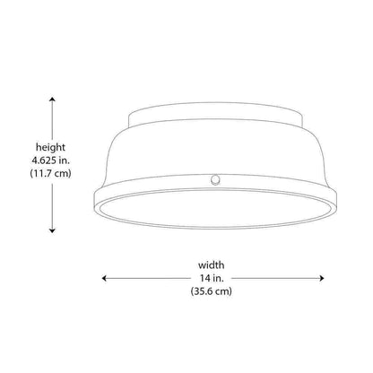 Hampton Bay Taspen 14 in. Black and Antique Brass LED Flush Mount Ceiling Light