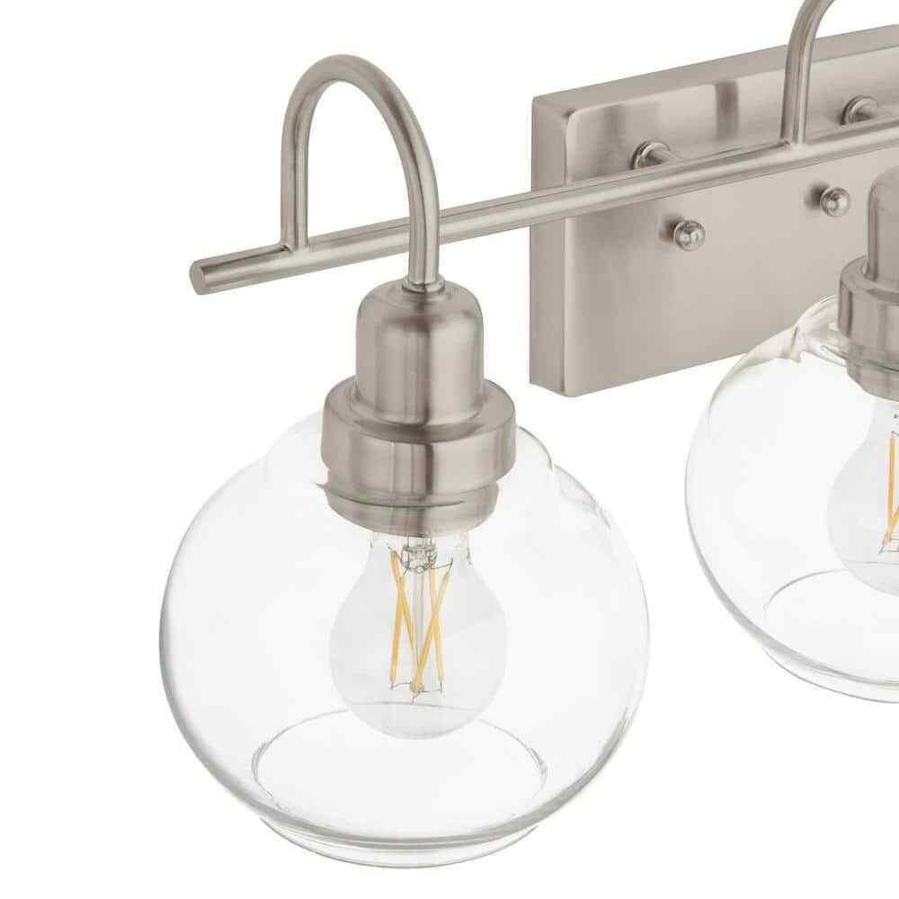 Home Decorators Halyn 23 in. 3-Light Brushed Nickel Bathroom Vanity Light