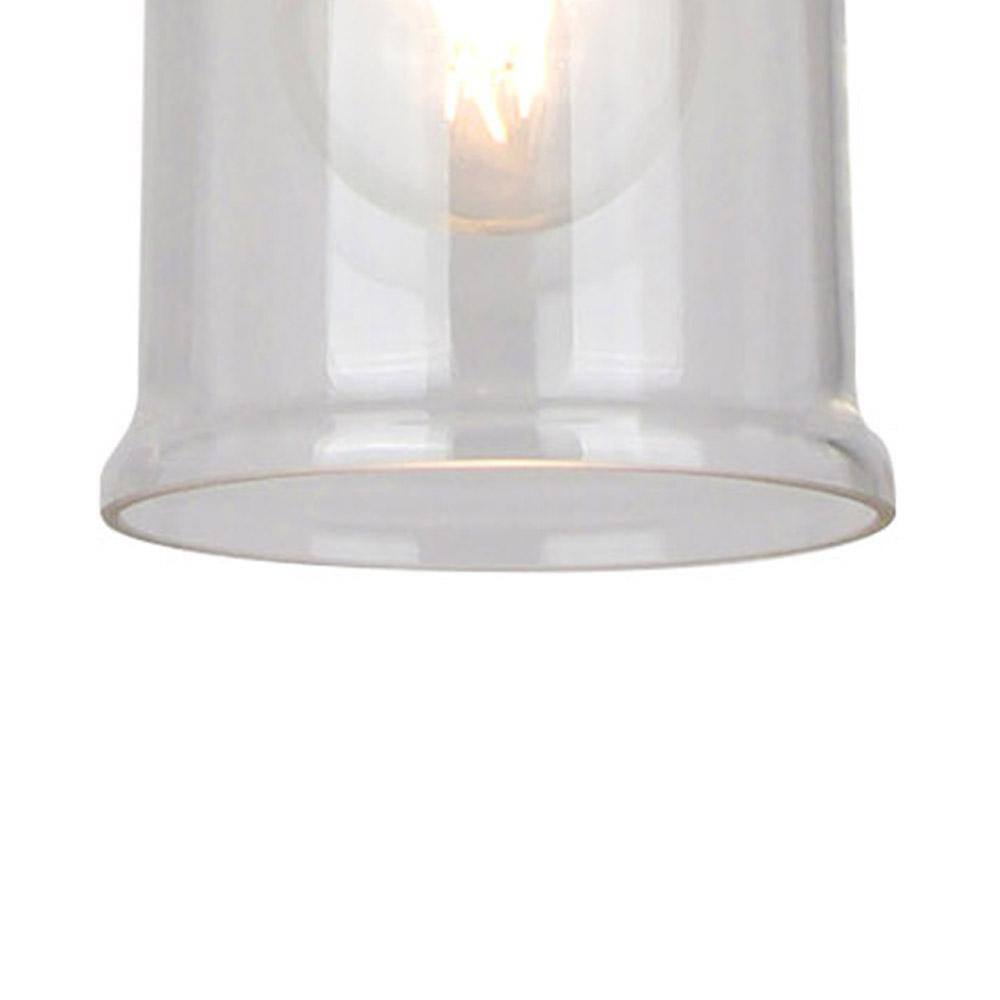 Hampton Bay Timphaven 1-Light Brass Shaded Mini-Pendant Clear Glass