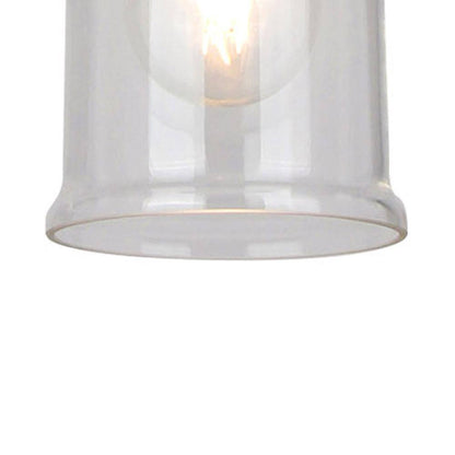 Hampton Bay Timphaven 1-Light Brass Shaded Mini-Pendant Clear Glass