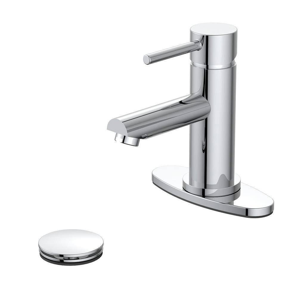 Cartway Single-Handle Single Hole Bathroom Faucet in Chrome