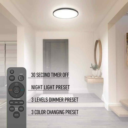 Artika Europa Modern Black LED CCT 3 Flush Mount Ceiling Light Fixture