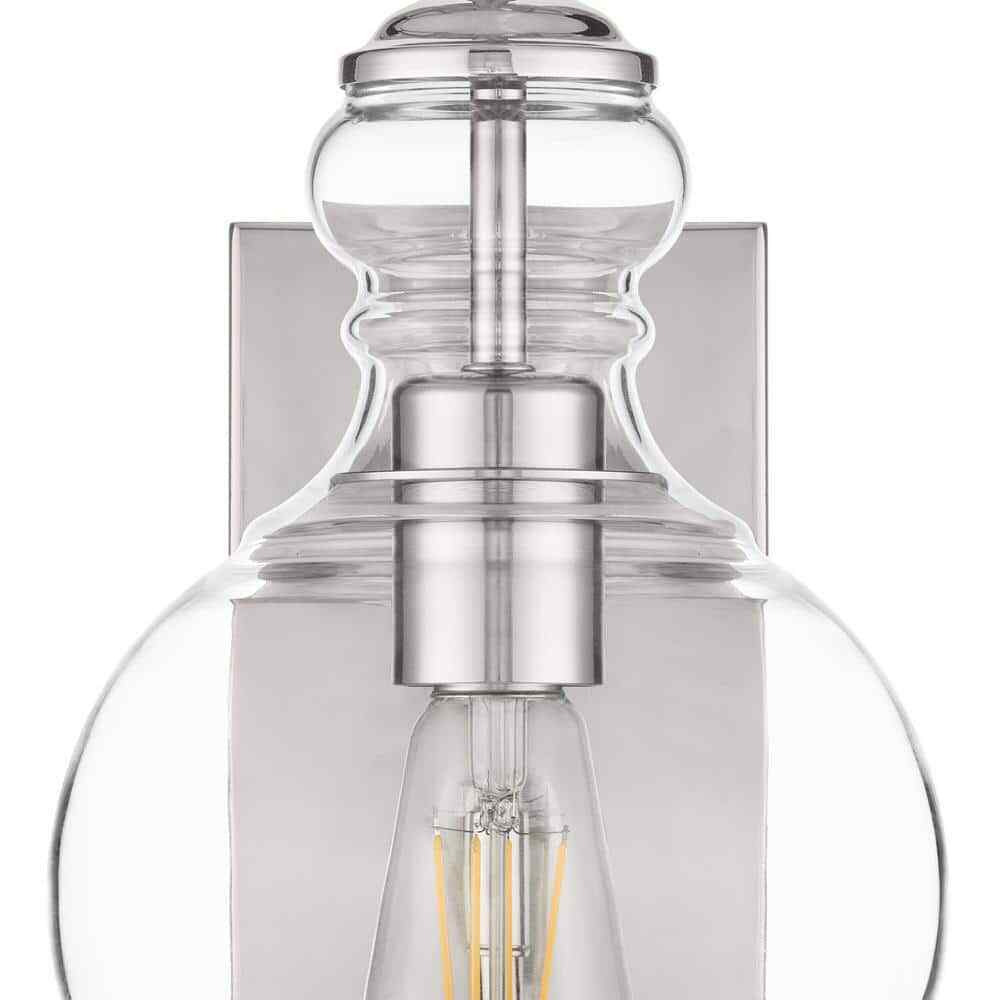Home Decorators Bakerston 1-Light Polished Nickel Wall Sconce