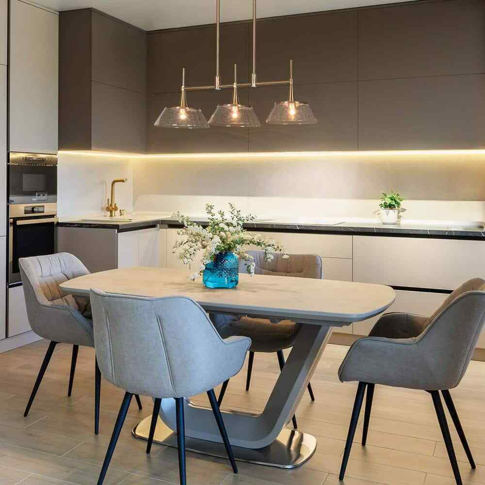 LNC 34.5 in. Large Brass Modern Island Linear Chandelier Kitchen Light
