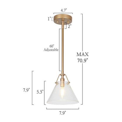 Uolfin Modern Mini Pendant Light 1-Light Gold Kitchen Island Pendant Light