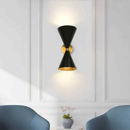 RRTYO 2-Light Black Wall Sconce with Light Direction of Up and Down YL002404