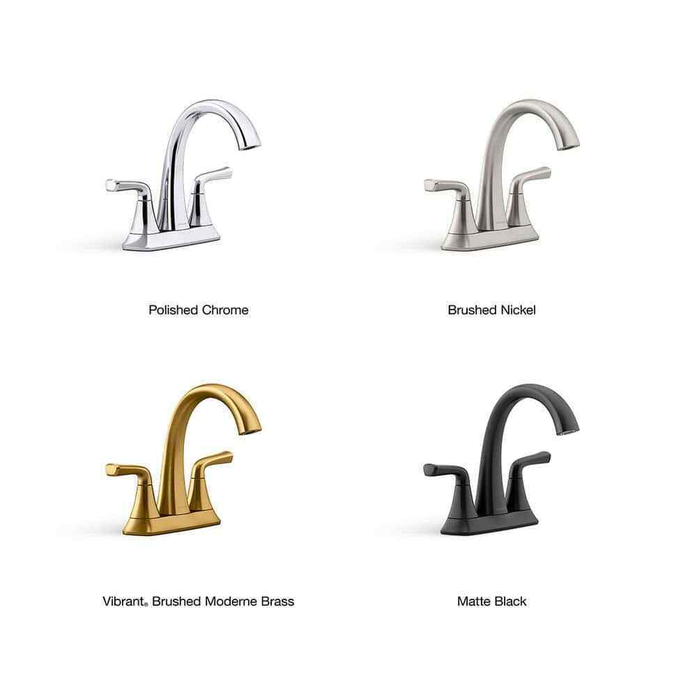 KOHLER Sundae 4 in. Centerset Bathroom Faucet in Vibrant Brushed Moderne Brass