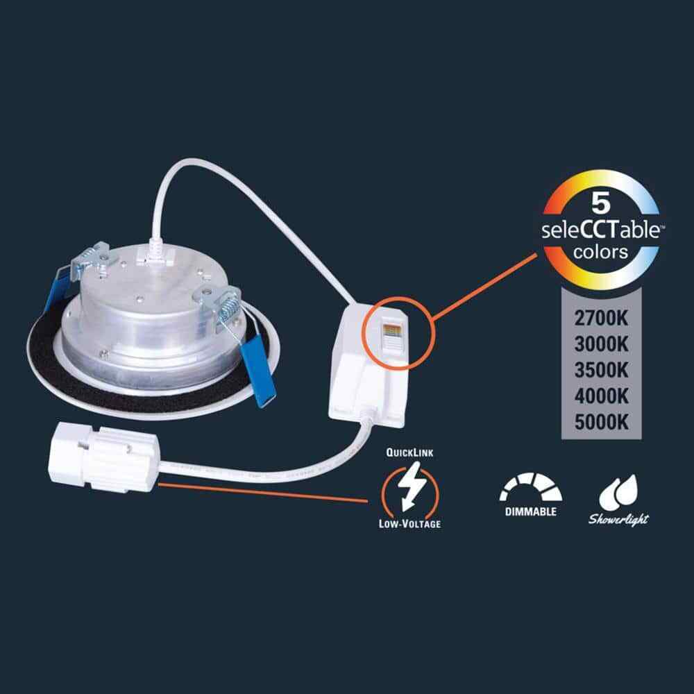 HALO QuickLink 6 in. Selectable CCT 600 Lumens Direct Mount Canless LED Kit