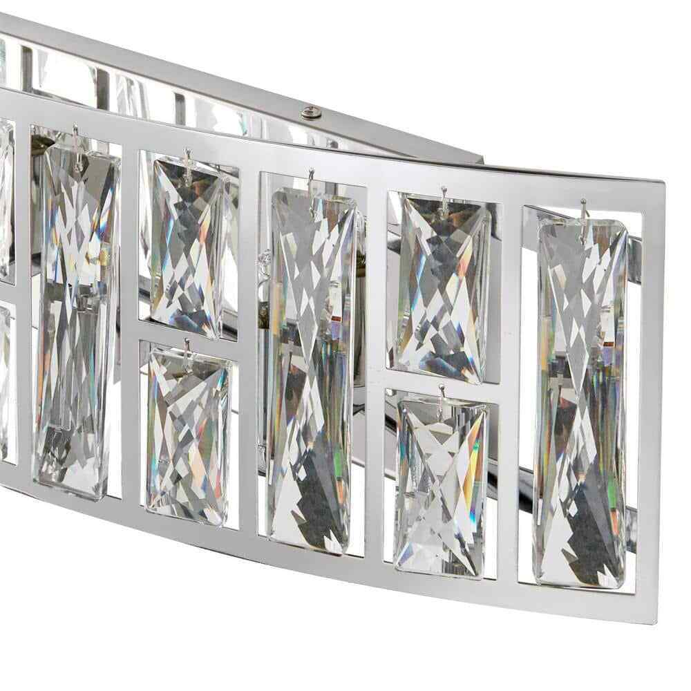 Home Decorators Kristella 24 in. 5-Light Chrome Vanity Light w/ Crystal Shade