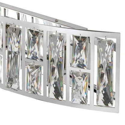 Home Decorators Kristella 24 in. 5-Light Chrome Vanity Light w/ Crystal Shade