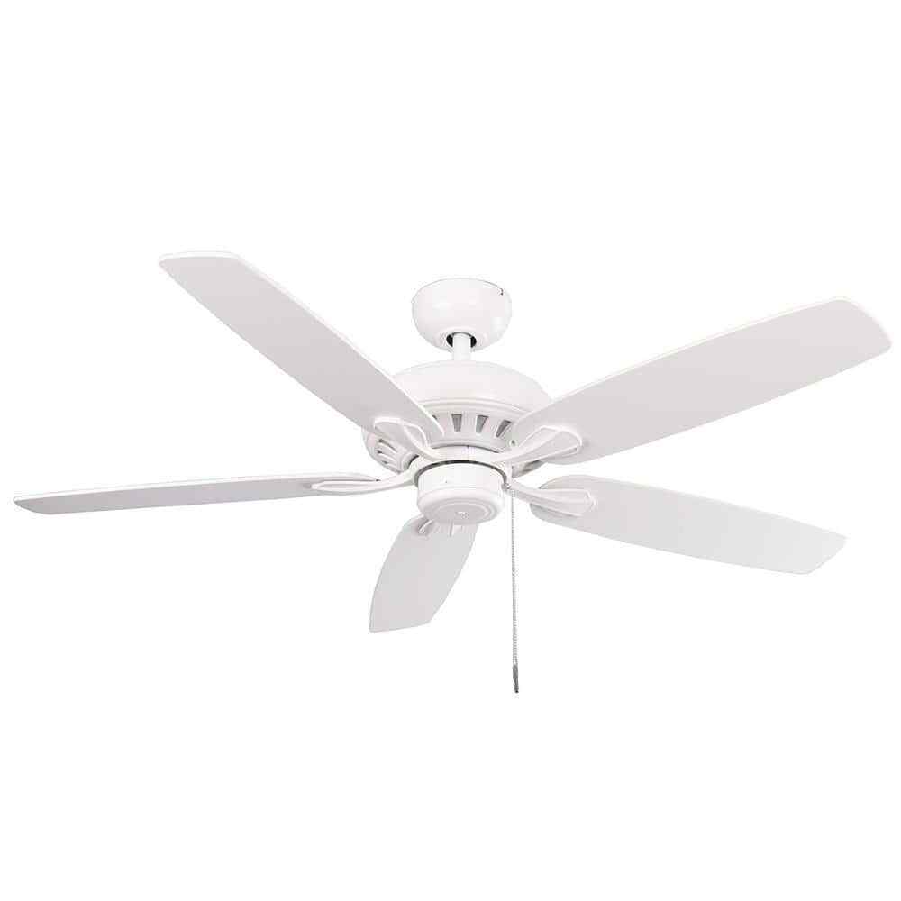 Hampton Bay Rockport 52 in. LED Matte White Ceiling Fan with Light Kit 51752