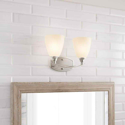 Home Decorators Stansbury Collection 2-Light Brushed Nickel Vanity Light