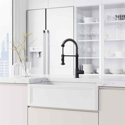 VIGO Edison Single Handle Pull-Down Sprayer Kitchen Faucet in Matte Black