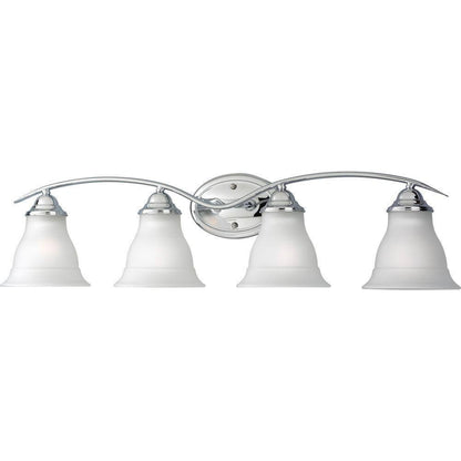 Progress Lighting Trinity Collection 4-Light Polished Chrome Glass Vanity Light