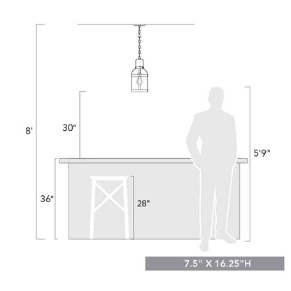 Golden Lighting Bavaria 1-Light Colonial Steel Lantern Pendant