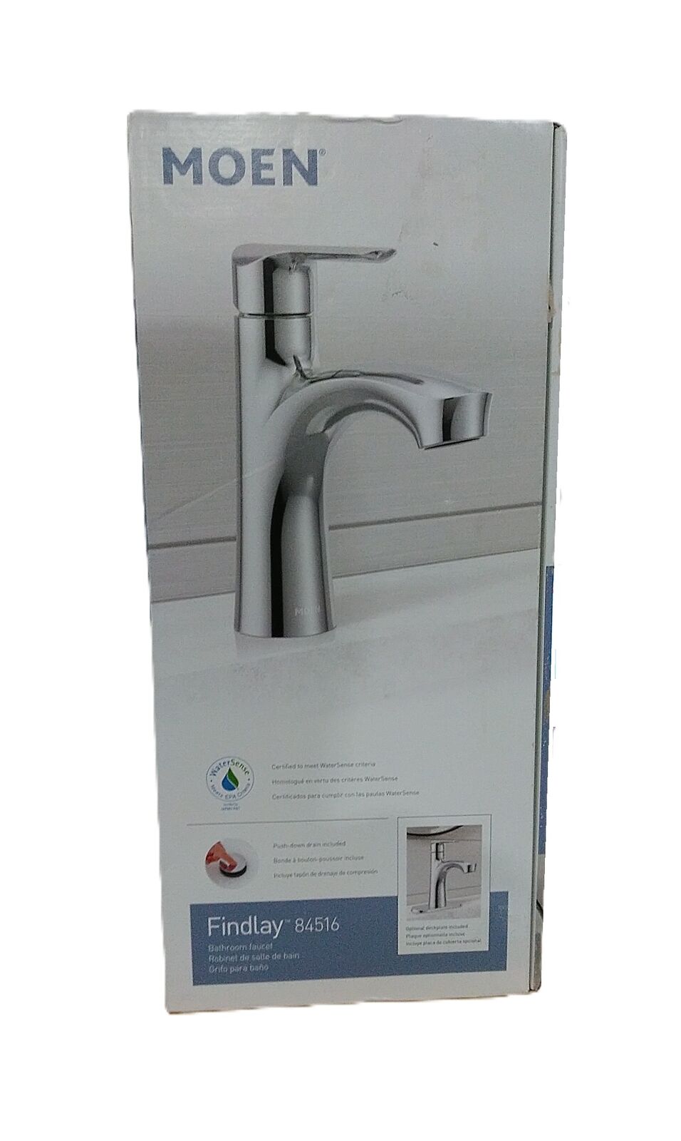 MOEN Findlay Single-Handle Single-Hole Bathroom Faucet in Chrome 84516