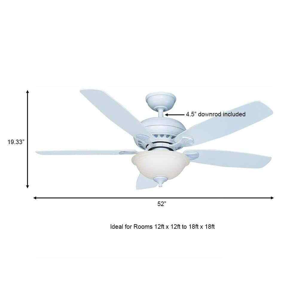 Hampton Bay Southwind 52 in. Indoor LED Matte White Ceiling Fan w/ Remote