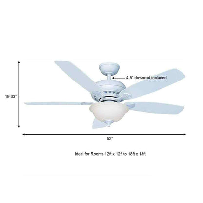 Hampton Bay Southwind 52 in. Indoor LED Matte White Ceiling Fan w/ Remote