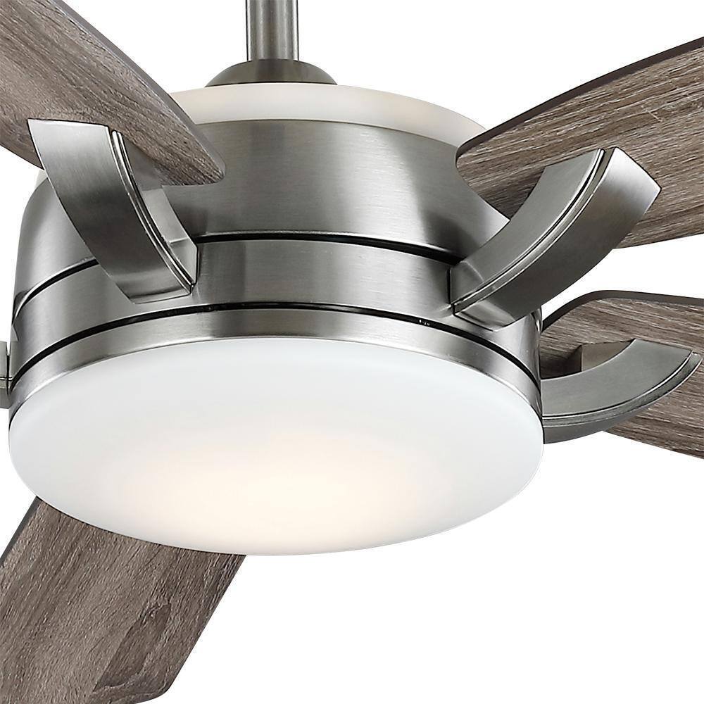 Home Decorators Colemont 52 in. Integrated LED Brushed Nickel Ceiling Fan